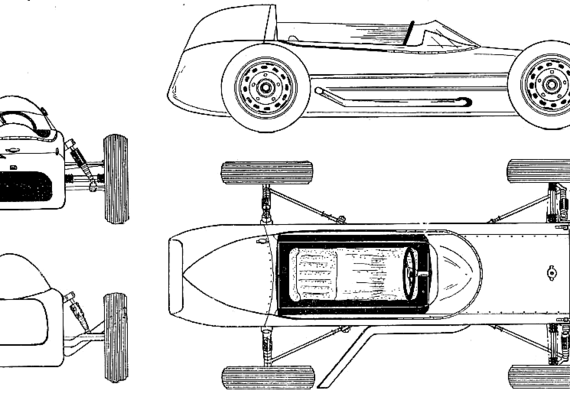 Saab Formula Junior (1963) - Сааб - чертежи, габариты, рисунки автомобиля