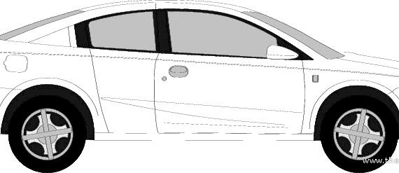 Saturn Ion Quad Coupe - Сатурн - чертежи, габариты, рисунки автомобиля