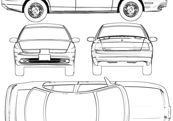 Saturn SL12 (1996) - Saturn - drawings, dimensions, pictures of the car