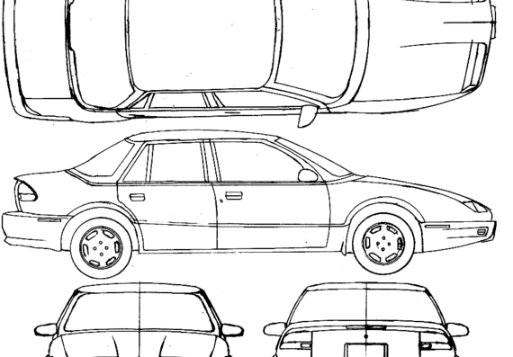 Saturn SL (1993) - Saturn - drawings, dimensions, pictures of the car