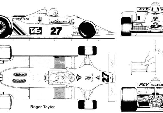 Saudia Williams FW 07 - Гоночный Classics - чертежи, габариты, рисунки автомобиля