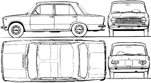 Seat 124 (1973) - Сеат - чертежи, габариты, рисунки автомобиля