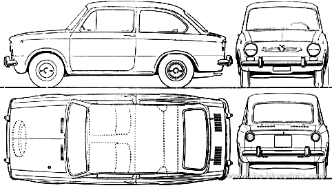 Seat 850 (1970) - Сеат - чертежи, габариты, рисунки автомобиля