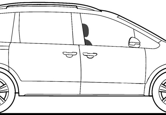 Seat Alhambra (2012) - Сеат - чертежи, габариты, рисунки автомобиля