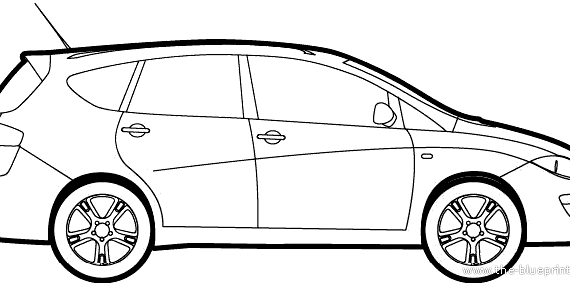 Seat Altea (2008) - Сеат - чертежи, габариты, рисунки автомобиля