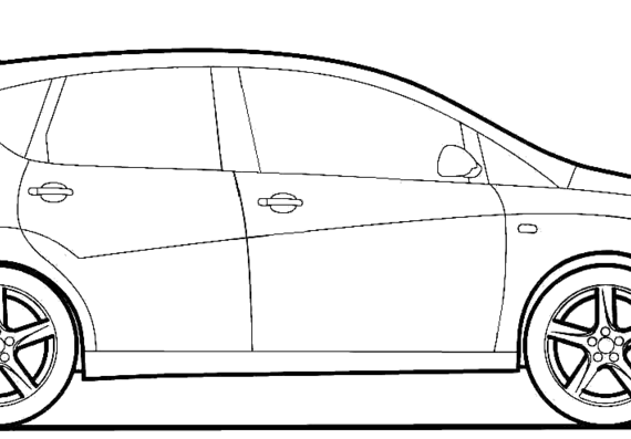 Seat Altea (2011) - Сеат - чертежи, габариты, рисунки автомобиля