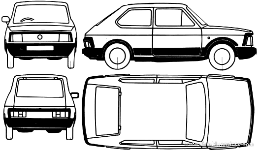 Seat Fura 3-Door (1984) - Сеат - чертежи, габариты, рисунки автомобиля