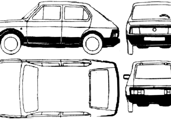 Seat Fura 5-Door (1985) - Сеат - чертежи, габариты, рисунки автомобиля