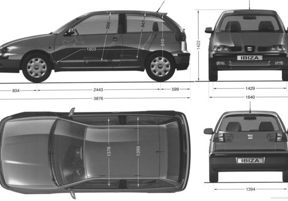 Seat Ibiza - Сеат - чертежи, габариты, рисунки автомобиля