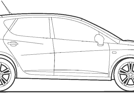 Seat Ibiza 5-Door (2011) - Сеат - чертежи, габариты, рисунки автомобиля
