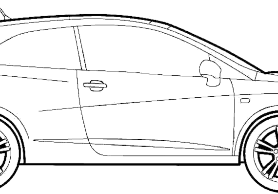 Seat Ibiza SC (2011) - Сеат - чертежи, габариты, рисунки автомобиля
