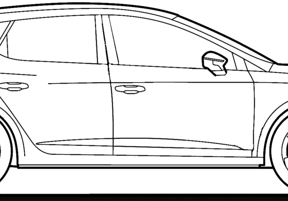 Seat Leon (2013) - Сеат - чертежи, габариты, рисунки автомобиля