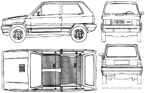 Seat Panda (1981) - Сеат - чертежи, габариты, рисунки автомобиля