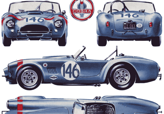 Shelby Cobra 289 - AC - drawings, dimensions, pictures of the car