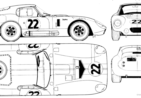 Shelby Daytona Cobra Coupe - AC - чертежи, габариты, рисунки автомобиля