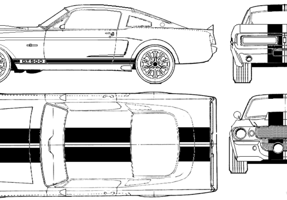 Shelby GT500 Eleanor - Форд - чертежи, габариты, рисунки автомобиля