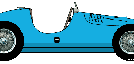 Simca-Gordini Type 15 F1 Grand Prix car (1950) - Симка - чертежи, габариты, рисунки автомобиля