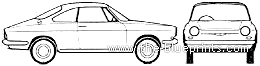 Simca 1000 Coupe (1962) - Симка - чертежи, габариты, рисунки автомобиля