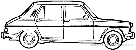 Simca 1100 5-Door (1969) - Симка - чертежи, габариты, рисунки автомобиля