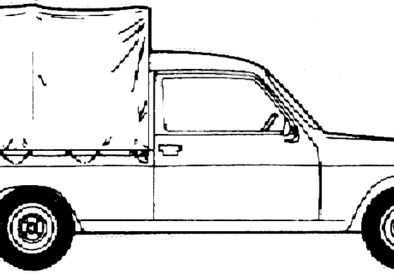 Simca 1100 Pick-up (1979) - Симка - чертежи, габариты, рисунки автомобиля