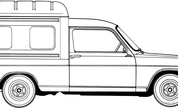 Simca 1100 VF1 Comerciale (1980) - Симка - чертежи, габариты, рисунки автомобиля