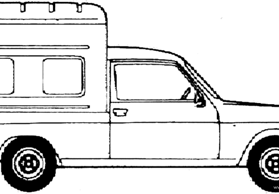 Simca 1100 VF3 Fourgonette (1979) - Симка - чертежи, габариты, рисунки автомобиля