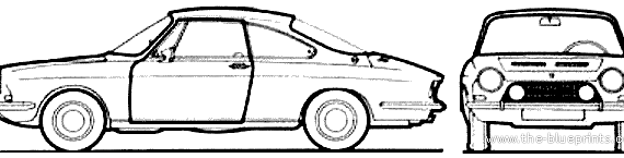 Simca 1200S Coupe (1970) - Симка - чертежи, габариты, рисунки автомобиля