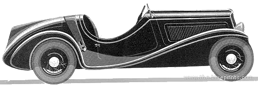 Simca 6 Roadster Sport (1937) - Симка - чертежи, габариты, рисунки автомобиля