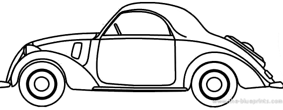 Simca 8 - Симка - чертежи, габариты, рисунки автомобиля