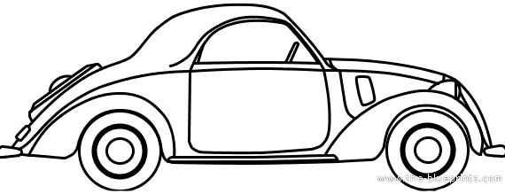 Simca 8 Coupe (1938) - Simca - drawings, dimensions, pictures of the car
