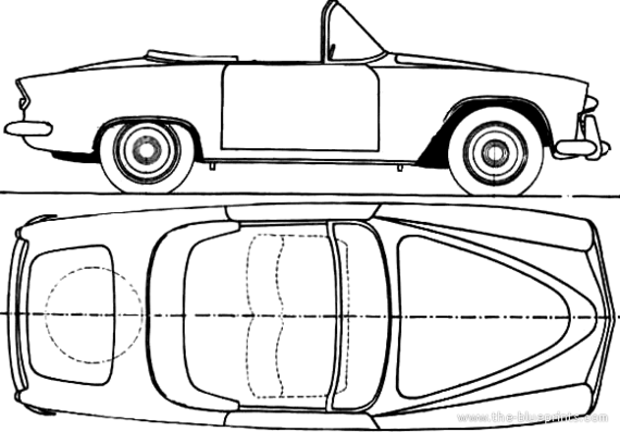 Simca Aronde 1100 Oceane (1957) - Simca - drawings, dimensions, pictures of the car