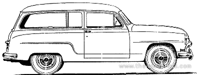 Simca Aronde 90A Commerciale (1954) - Симка - чертежи, габариты, рисунки автомобиля