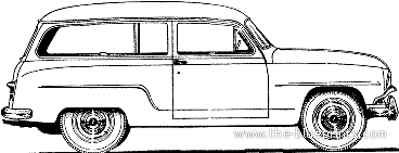 Simca Aronde 90A Commerciale (1956) - Симка - чертежи, габариты, рисунки автомобиля