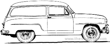 Simca Aronde 90A Ranch (1956) - Симка - чертежи, габариты, рисунки автомобиля