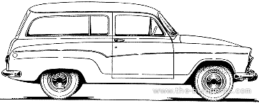 Simca Aronde P60 Chatelaine (1960) - Симка - чертежи, габариты, рисунки автомобиля