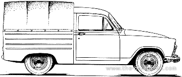 Simca Aronde P60 Intendante Pick-up (1960) - Симка - чертежи, габариты, рисунки автомобиля
