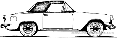 Simca Aronde P60 Oceane Cabriolet (1960) - Симка - чертежи, габариты, рисунки автомобиля