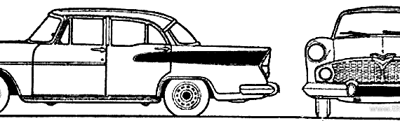 Simca Vedette (1959) - Симка - чертежи, габариты, рисунки автомобиля