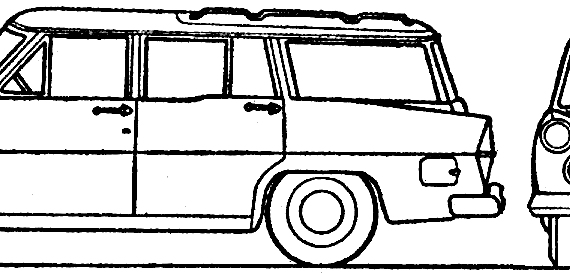 Simca Vedette Marly Break (1958) - Симка - чертежи, габариты, рисунки автомобиля