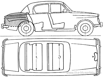 Singer Gazell Mk.V (1963) - Разные автомобили - чертежи, габариты, рисунки автомобиля