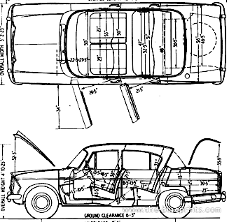 Singer Vogue Mk II (1963) - Разные автомобили - чертежи, габариты, рисунки автомобиля