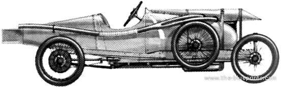 Sizaire et Naudin GP (1912) - Разные автомобили - чертежи, габариты, рисунки автомобиля