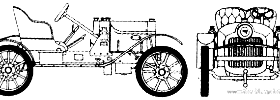 Sizare-Naudin (1908) - Разные автомобили - чертежи, габариты, рисунки автомобиля