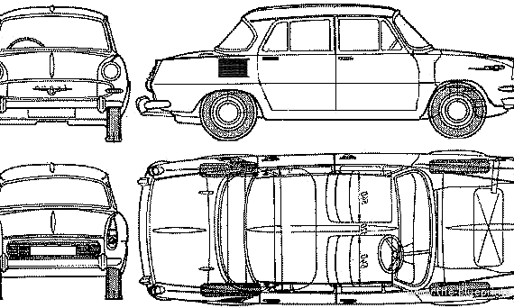 Skoda 1000 MB - Skoda - drawings, dimensions, pictures of the car