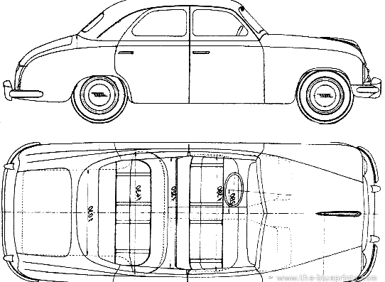 Skoda 1200 (1952) - Шкода - чертежи, габариты, рисунки автомобиля