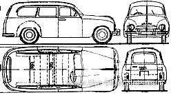 Skoda 1200 Station Wagon 2-Door - Шкода - чертежи, габариты, рисунки автомобиля