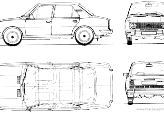 Skoda 120L - Шкода - чертежи, габариты, рисунки автомобиля