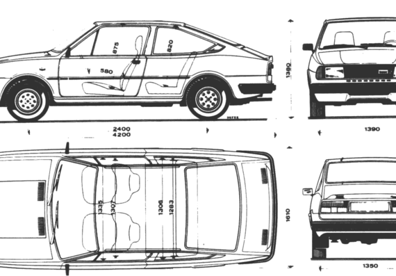 Skoda 55 Rapid Coupe - Шкода - чертежи, габариты, рисунки автомобиля
