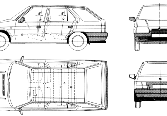 Skoda (Favorite) Forman (1993) - Skoda - drawings, dimensions, pictures of the car