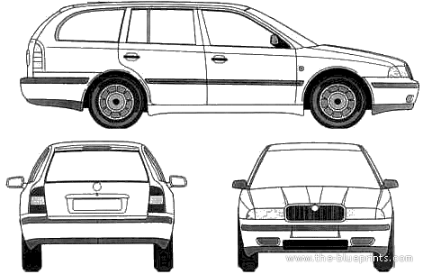 Skoda Octavia SI Combi - Шкода - чертежи, габариты, рисунки автомобиля